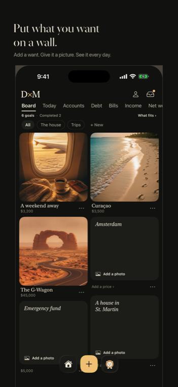 The Board: wants as photographs in collections, each with a price.